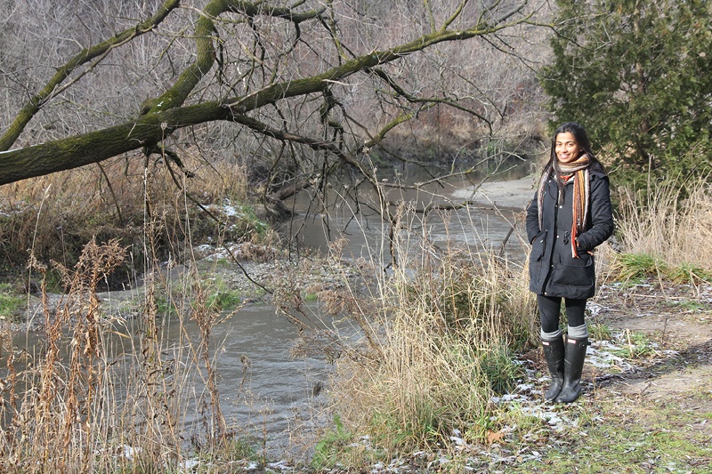 A female Ƶ student by the nearby Don River